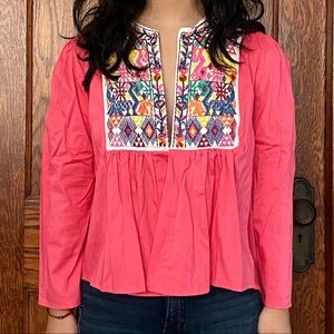 Embroidered blouse vest